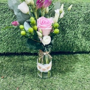 Mother's Day Milk bottle arrangement arranged by Little Flower Shop in Burgess Hill for your mother to enjoy on her special day