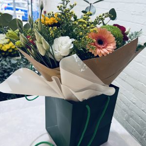 Sunset Mother's Day Bouquet freshly arranged by Little Flower Shop in Burgess Hill for your mother to enjoy and appreciate on her special day